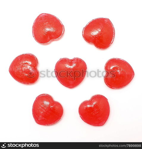 heart shape candy isolated on white background