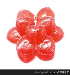 heart shape candy isolated on white background