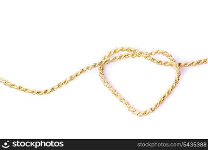 Heart shape from rope isolated on white