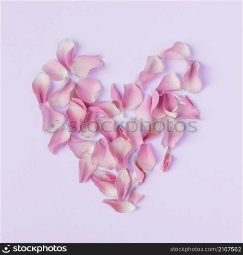 heart shape from roses petals