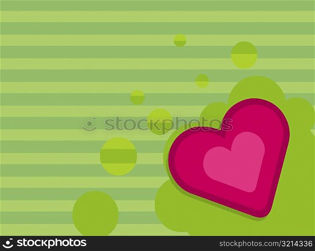 Heart shape on a green background