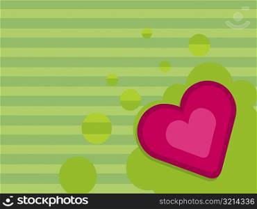 Heart shape on a green background