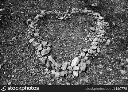 Heart shape symbol of stones like a love metaphor sign