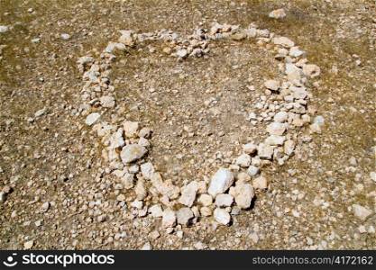 Heart shape symbol of stones like a love metaphor sign