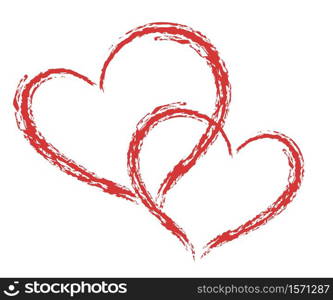 Heart shape vector, sketch illustration can be used for design of valentine, wedding, love theme romantic