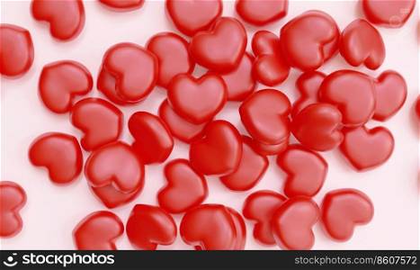 Heart shaped background image Valentine’s Day. 3d render