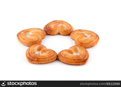 Heart shaped Biscuit  cookies  on white background