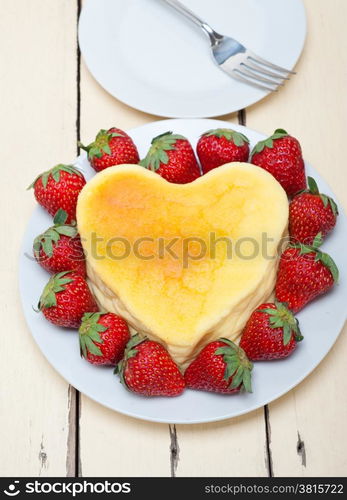 heart shaped cheesecake with strawberryes ideal cake for valentine day