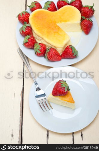 heart shaped cheesecake with strawberryes ideal cake for valentine day