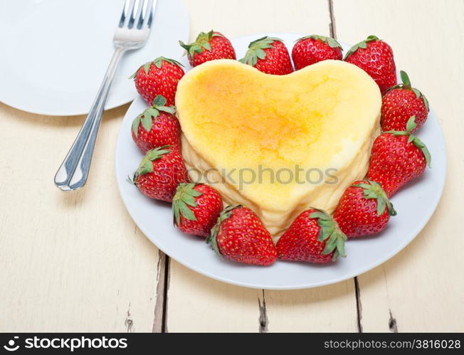 heart shaped cheesecake with strawberryes ideal cake for valentine day