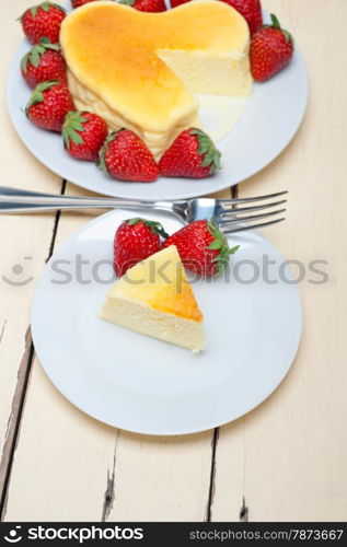 heart shaped cheesecake with strawberryes ideal cake for valentine day