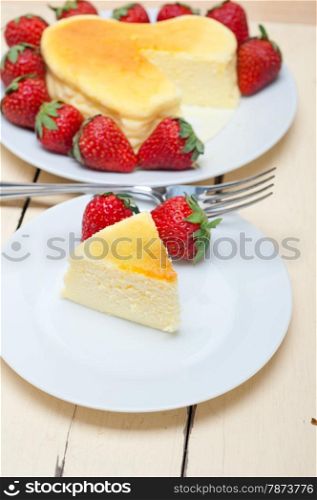 heart shaped cheesecake with strawberryes ideal cake for valentine day