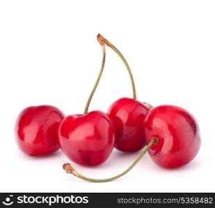 Heart shaped cherry berries isolated on white background cutout