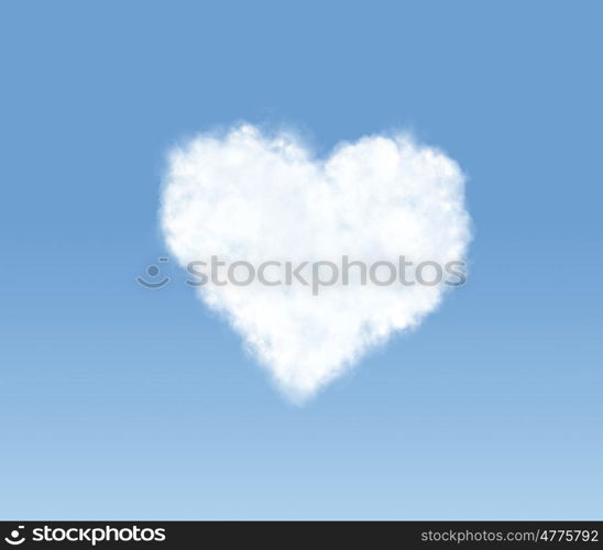 Heart-shaped cloud in the blue sky