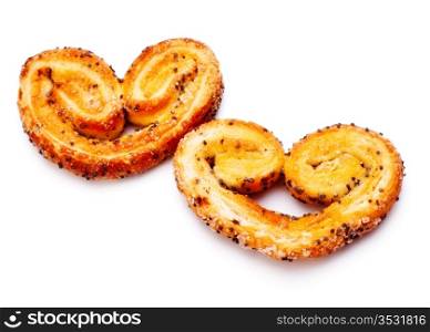 heart shaped cookies isolated on white background