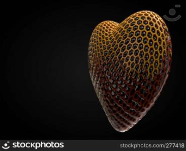 heart shaped honeycomb with flowing honey. suitable for love, emotions and valentine's day themes. 3d illustration. heart shaped honeycomb with flowing honey for valentine's day. 3d illustration