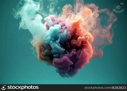 Heart shaped in smoke. Water paint fire. Generate Ai. Heart shaped in smoke. Generate Ai