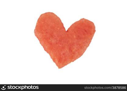 heart-shaped piece of watermelon