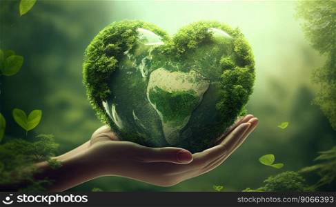 heart shaped planet on hand for earth day