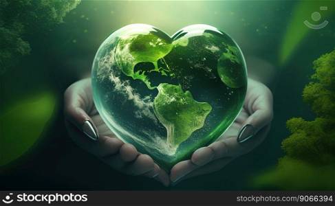 heart shaped planet on hand for earth day