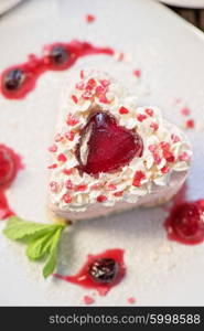 heart-shaped valentine cake. tasty heart shaped valentine cake