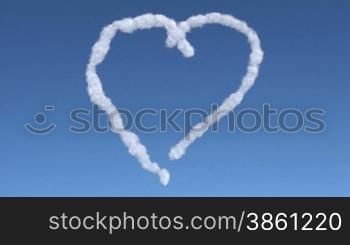 heart symbol made of clouds