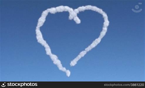 heart symbol made of clouds