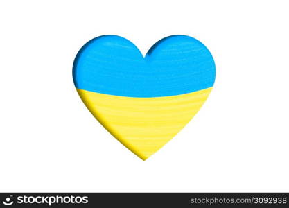 Heart tones in colors of the Ukrainian flag. Paper art concept. Stop the war in Ukraine concept.. Heart tones in colors of the Ukrainian flag. Paper art concept. Stop the war in Ukraine concept