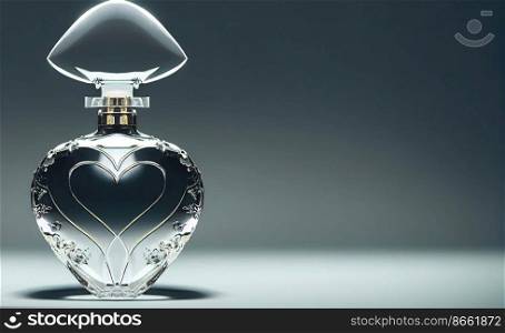 Hearth shaped perfume bottle with empty space 3d illustrated