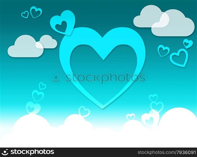 Hearts And Clouds Background Meaning Romantic Feeling Or Passionate Relationship&#xA;