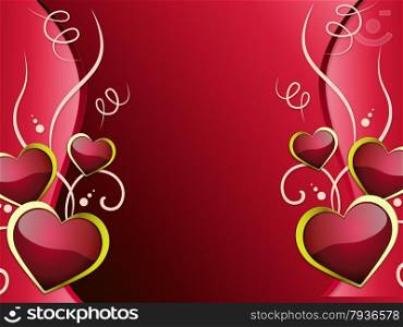 Hearts Background Showing Affection Attraction And Passion&#xA;