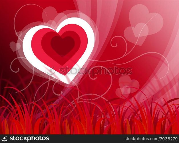 Hearts Background Showing Nature Love Or Peaceful Landscape&#xA;