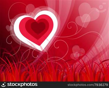 Hearts Background Showing Nature Love Or Peaceful Landscape&#xA;