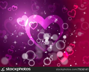 Hearts Background Showing Passion Love And Romance&#xA;