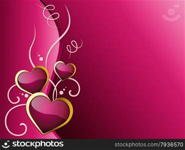 Hearts Background Showing Romantic And Passionate Love&#xA;