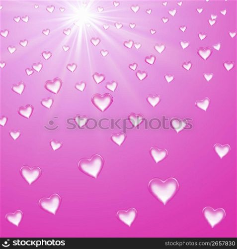 Hearts design on pink background