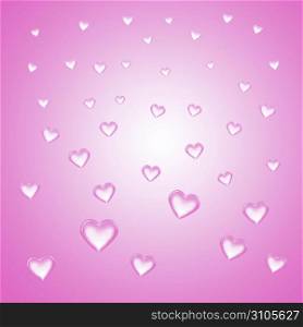 Hearts design on pink background