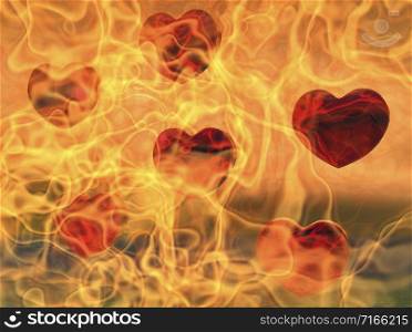hearts in flames