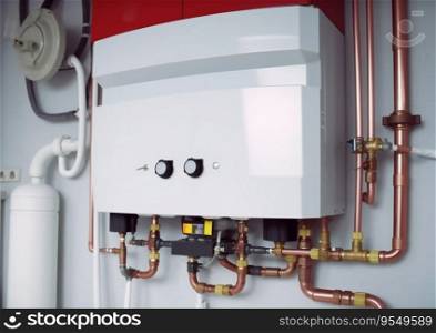 Heating installation and central boiler heating system on the wall