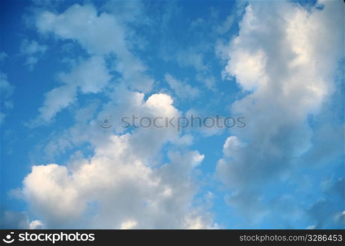 heaven - clouds and star in the blue sky