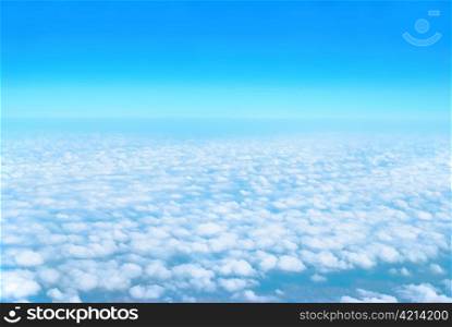 Heaven, sky and clouds. View from the above