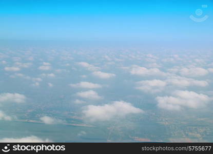 Heaven, sky and clouds. View from the above