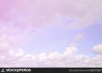 Heavenly space of blue color with a lot of thick white clouds. Background picture of a cloudy sky showing favorable weather. A photo of a bright and shiny blue sky with fluffy and dense whi