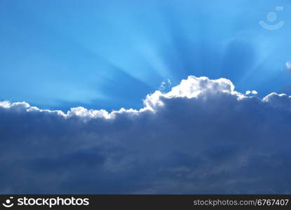 Heavy cloud and sunshine. Nature composition.