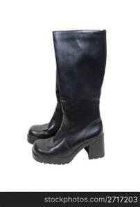 Heavy duty black leather boots to be worn for protection - path included