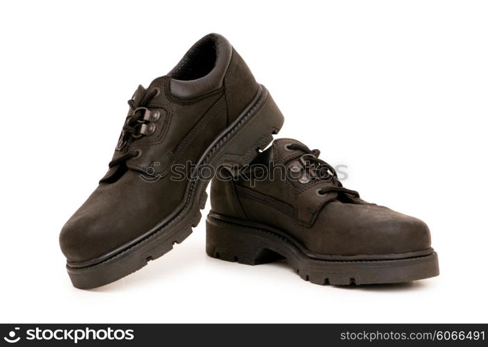 Heavy duty boots isolated on the white background