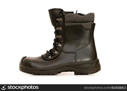 Heavy duty boots isolated on the white background