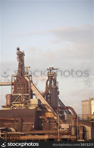 Heavy steel industry at huge steel factory