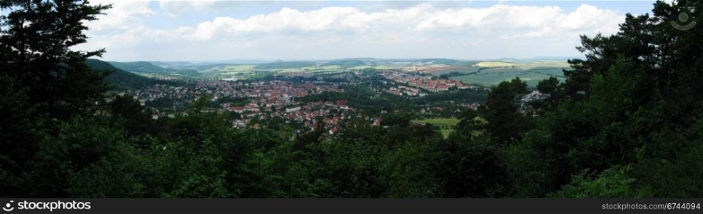 heilbad heiligenstadt. panorama view of the city heilbad heiligenstadt in germany