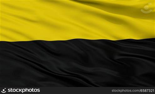 Heliconia City Flag, Country Colombia, Closeup View. Heliconia City Flag, Colombia, Closeup View